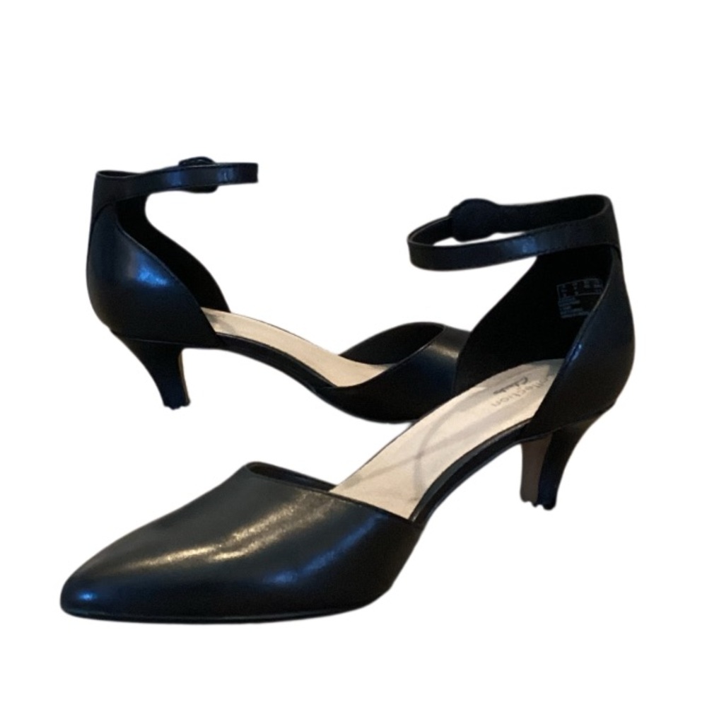 Clarks Linvale Edyth Leather Strappy Kitten Heels 9 - Picture 3 of 13